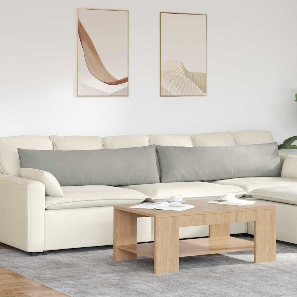 Μαξιλάρι Καναπέ 2 pcs Ανοιχτό γκρι 145 x 40 εκ. ύφασμα