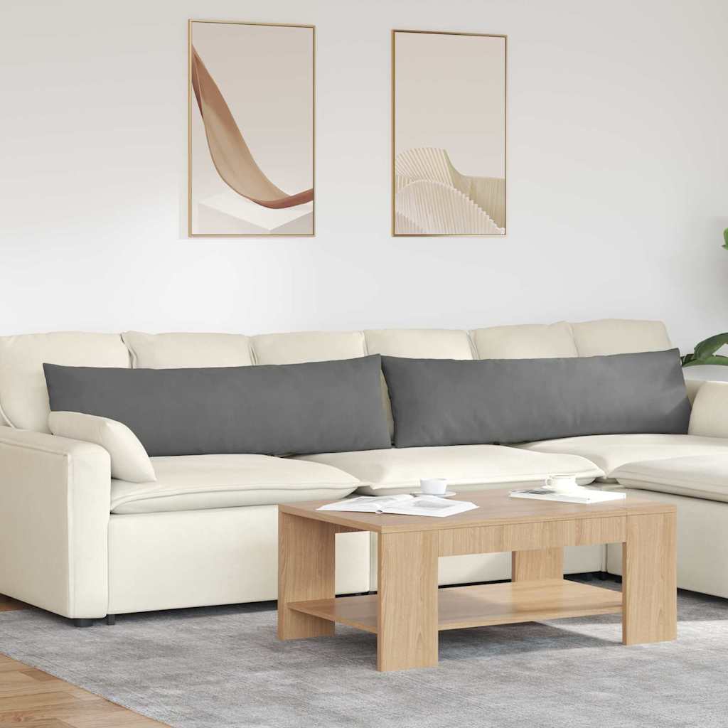 Μαξιλάρι Καναπέ 2 pcs Σκούρο Γκρι 145 x 40 εκ. ύφασμα