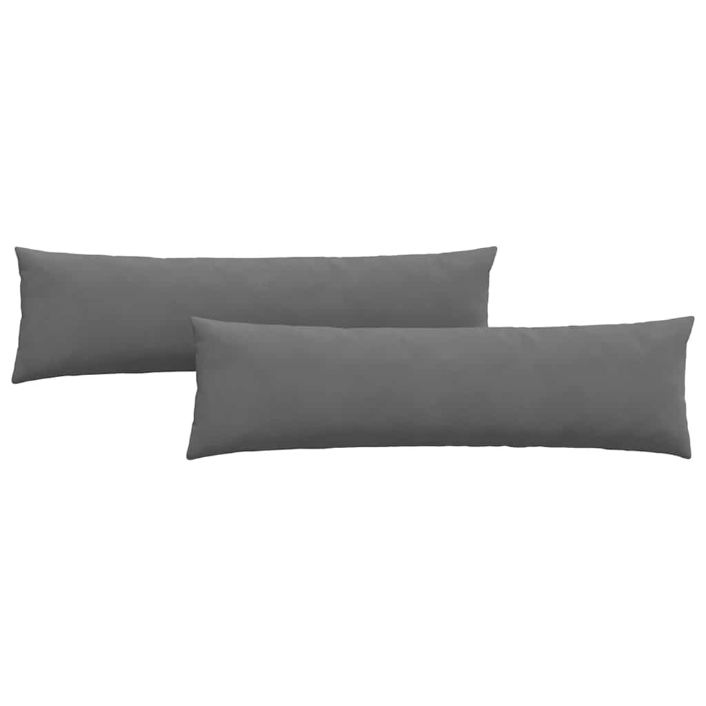 Μαξιλάρι Καναπέ 2 pcs Σκούρο Γκρι 145 x 40 εκ. ύφασμα