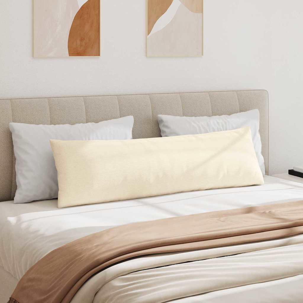 Μαξιλάρι Καναπέ 2 pcs Κρεμ 145 x 40 εκ. Υφασμάτινο Κορντουρά