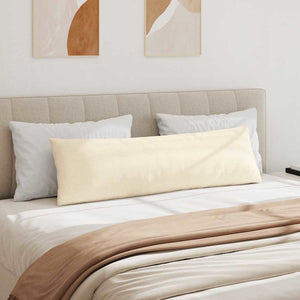 Μαξιλάρι Καναπέ 2 pcs Κρεμ 145 x 40 εκ. Υφασμάτινο Κορντουρά