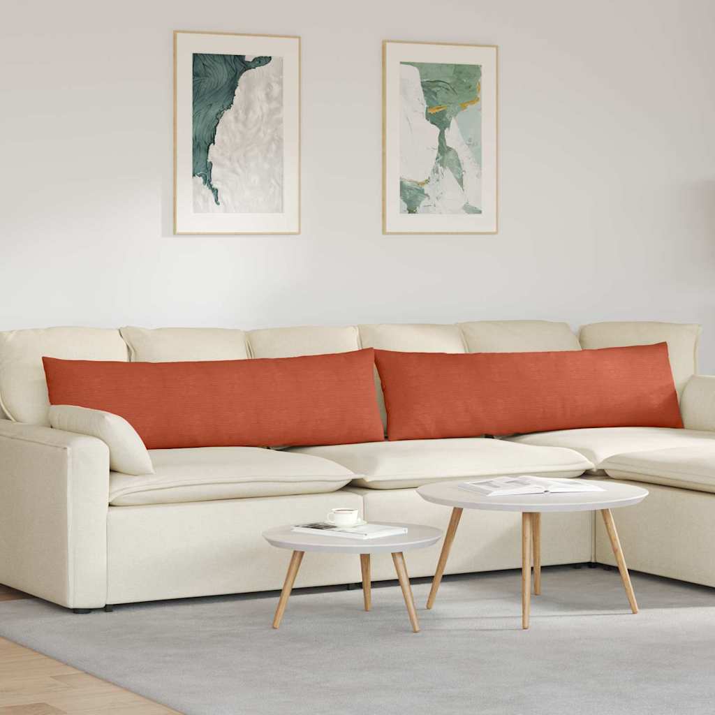 Μαξιλάρι Καναπέ 2 pcs Κόκκινο Πορτοκαλί 145 x 40 εκ.