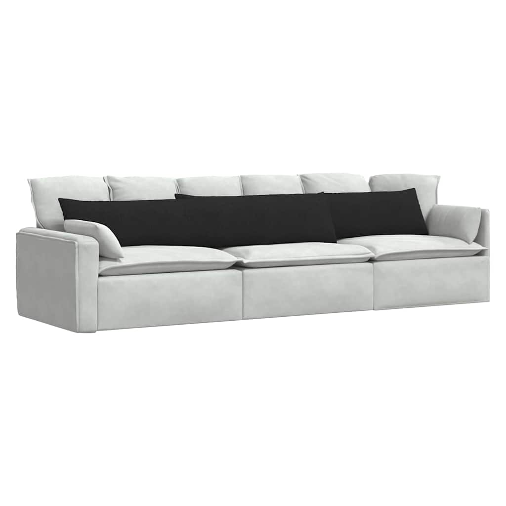 Μαξιλάρι Καναπέ 2 pcs Μαύρο 200 x 40 εκ. ύφασμα