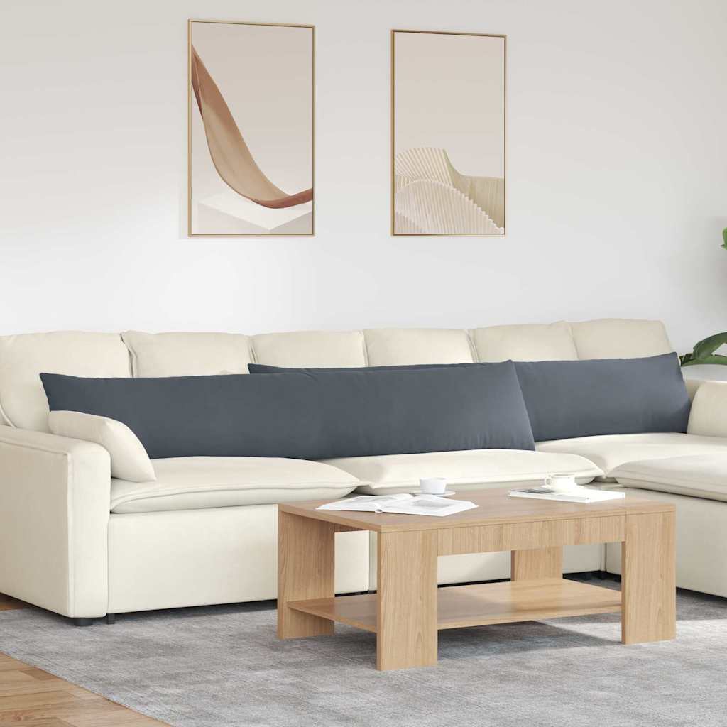 Μαξιλάρι Καναπέ 2 pcs Σκούρο Γκρι 200 x 40 εκ.