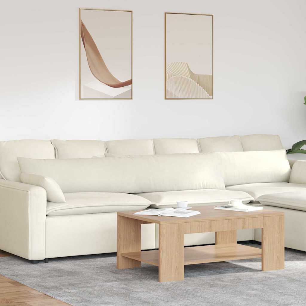 Μαξιλάρι Καναπέ 2 pcs Κρεμ 200 x 40 εκ. Υφασμάτινο Κορντουρά