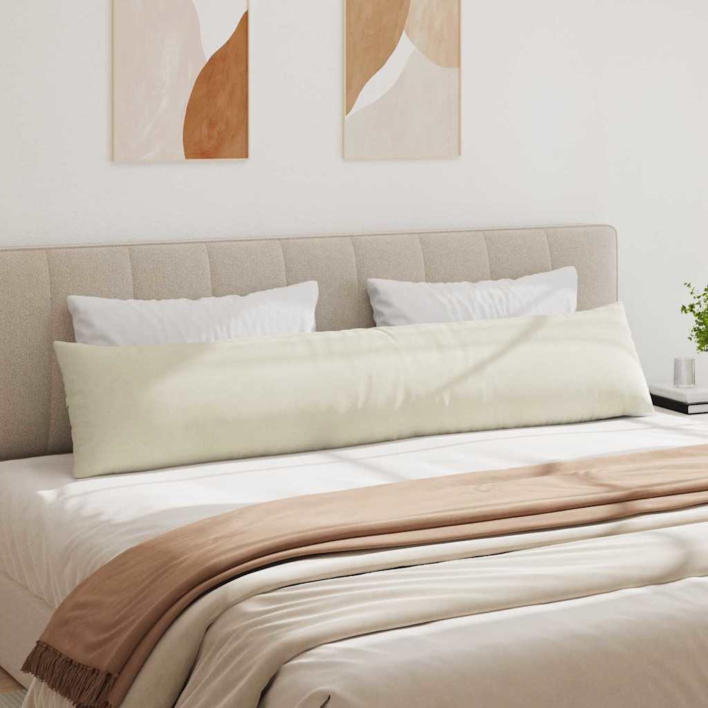 Μαξιλάρι Καναπέ 2 pcs Κρεμ 200 x 40 εκ. Υφασμάτινο Κορντουρά