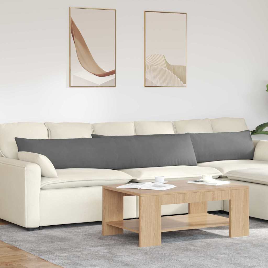 Μαξιλάρι Καναπέ 2 pcs Σκούρο Γκρι 200 x 40 εκ. ύφασμα