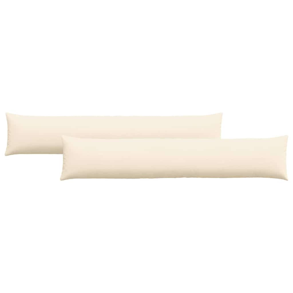 Μαξιλάρι Καναπέ 2 pcs Κρεμ 200 x 40 εκ. Υφασμάτινο Κορντουρά