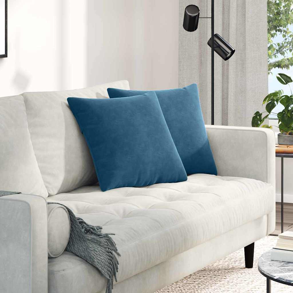 Μαξιλάρι Καναπέ 2 pcs Μπλε 45 x 45 cm Υφασμάτινο Κορντουρά
