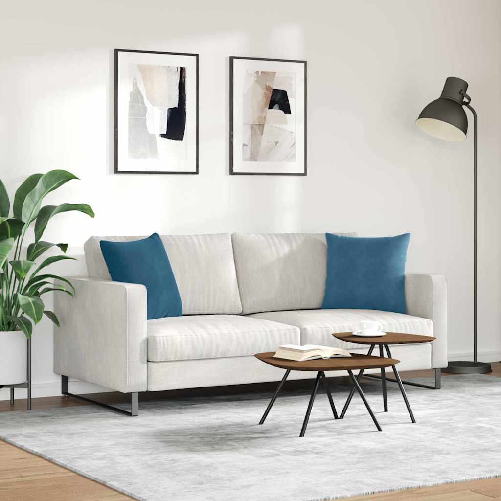 Μαξιλάρι Καναπέ 2 pcs Μπλε 45 x 45 cm Υφασμάτινο Κορντουρά