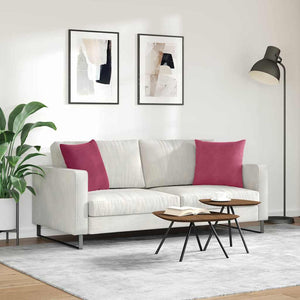 Μαξιλάρι Καναπέ 2 pcs Κόκκινο 45 x 45 cm Υφασμάτινο Κορντουρά