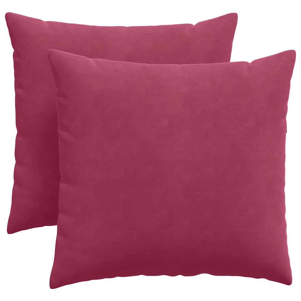 Μαξιλάρι Καναπέ 2 pcs Κόκκινο 45 x 45 cm Υφασμάτινο Κορντουρά