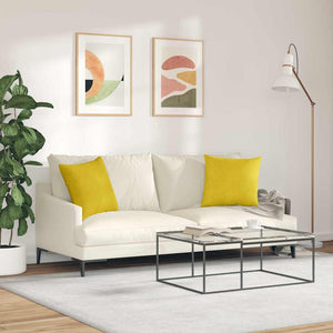 Μαξιλάρι Καναπέ 2 pcs Κίτρινο 45 x 45 cm Υφασμάτινο Κορντουρά