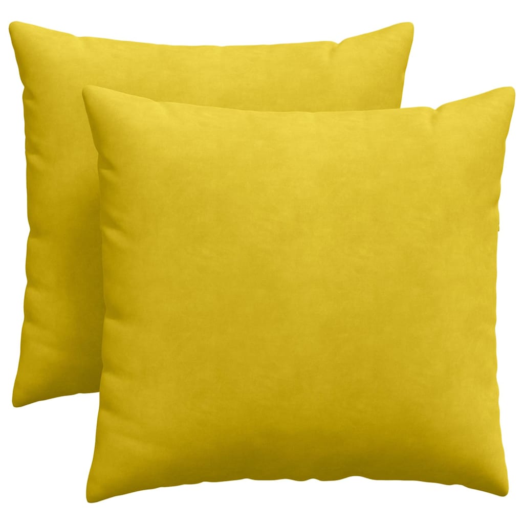 Μαξιλάρι Καναπέ 2 pcs Κίτρινο 45 x 45 cm Υφασμάτινο Κορντουρά