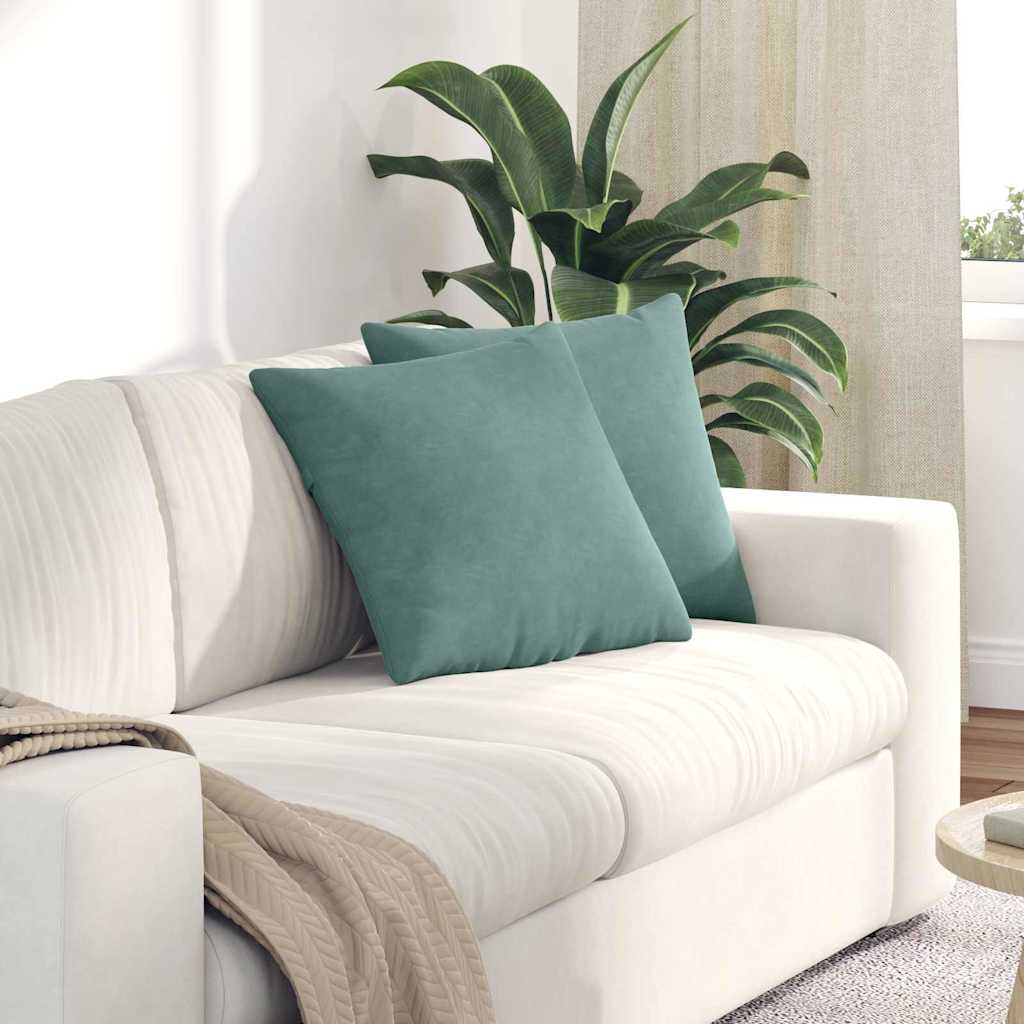 Μαξιλάρι Καναπέ 2 pcs Θαλασσί 45 x 45 cm Υφασμάτινο Κορντουρά