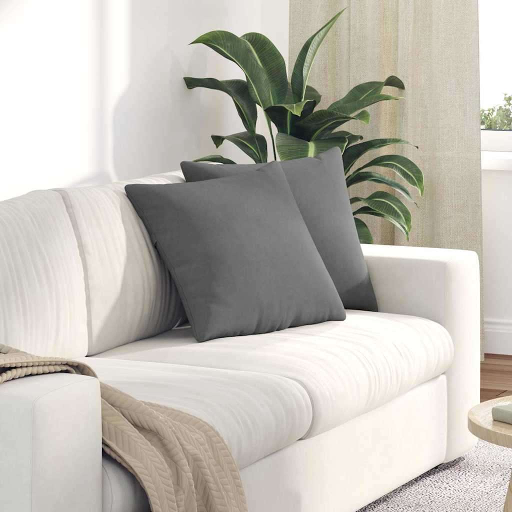 Μαξιλάρι Καναπέ 2 pcs Σκούρο Γκρι 45 x 45 cm ύφασμα