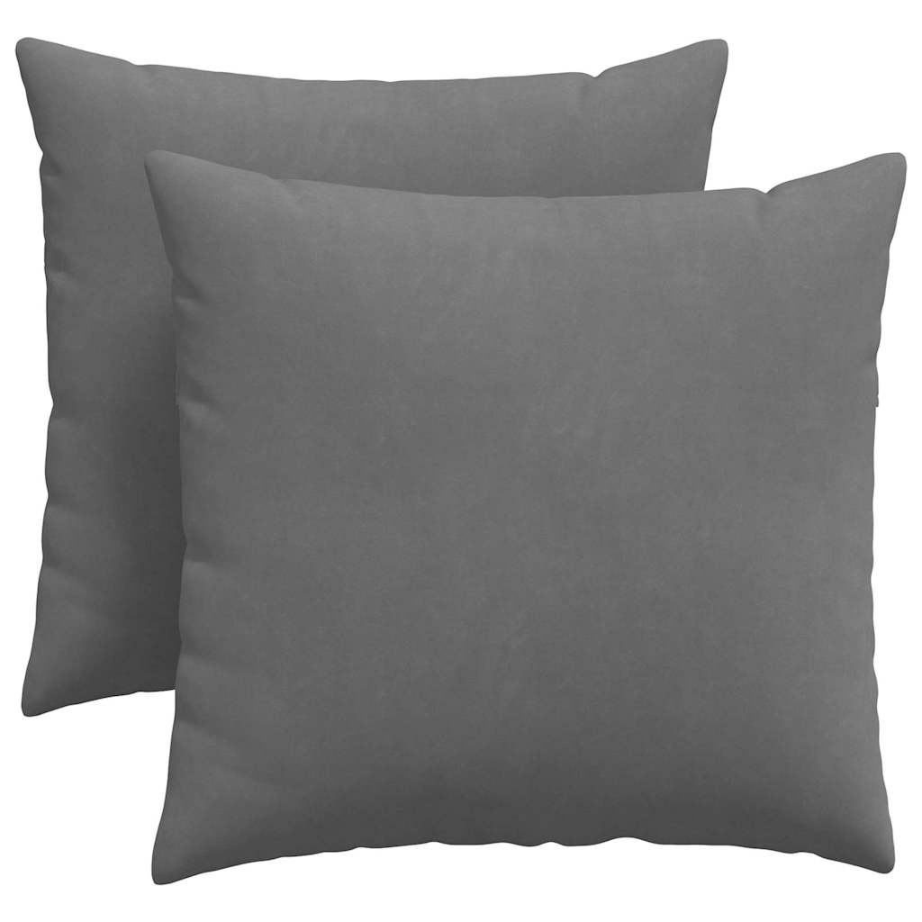 Μαξιλάρι Καναπέ 2 pcs Σκούρο Γκρι 45 x 45 cm ύφασμα