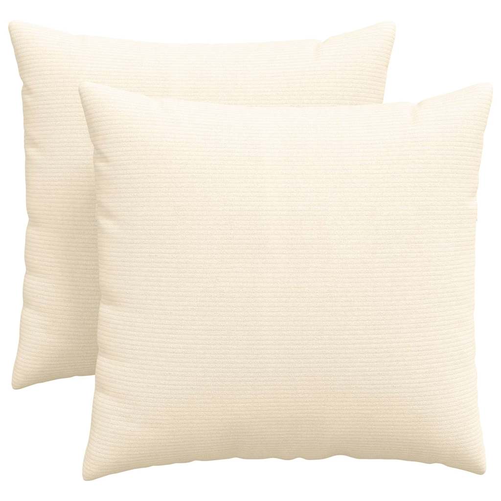 Μαξιλάρι Καναπέ 2 pcs Κρεμ 45 x 45 cm Υφασμάτινο Κορντουρά