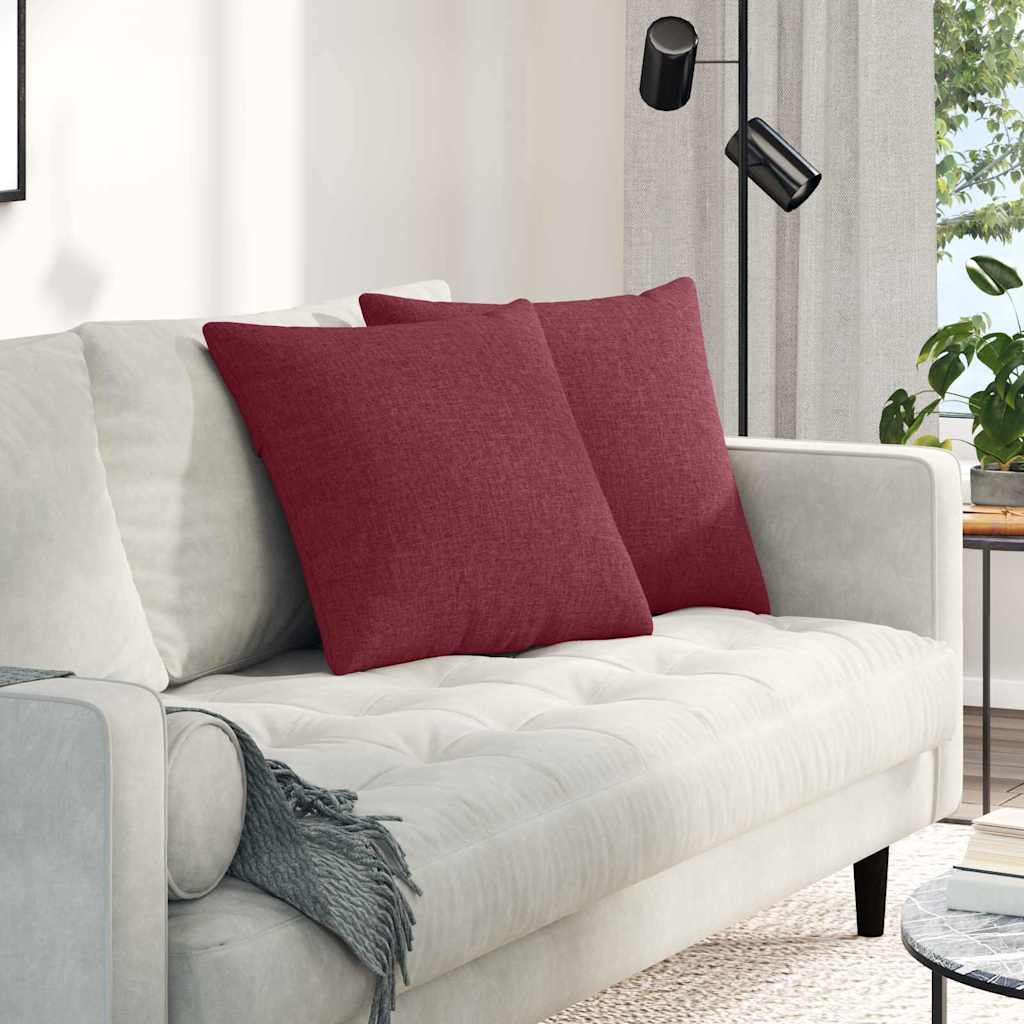 Μαξιλάρι Καναπέ 2 pcs Κόκκινο 50 x 50 cm ύφασμα
