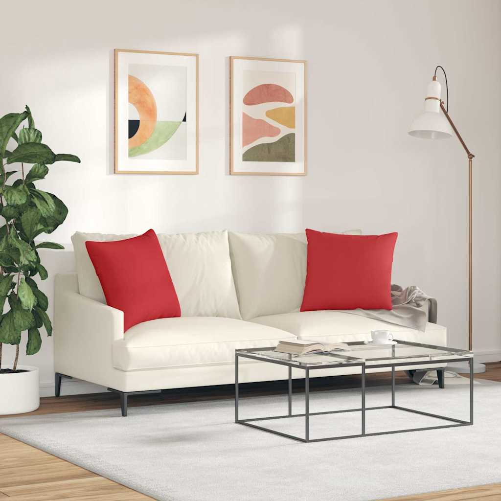 Μαξιλάρι Καναπέ 2 pcs Κόκκινο 50 x 50 cm ύφασμα