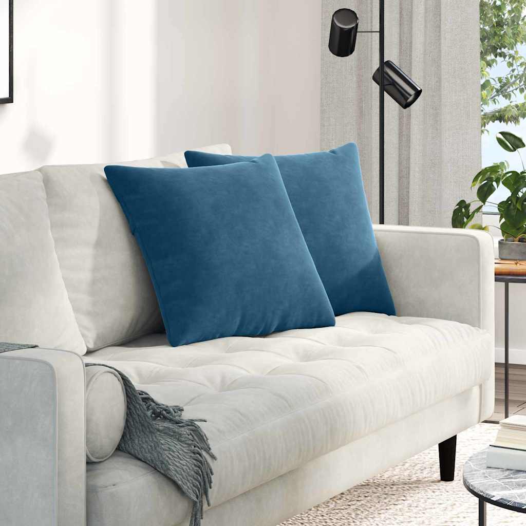 Μαξιλάρι Καναπέ 2 pcs Μπλε 50 x 50 cm Υφασμάτινο Κορντουρά