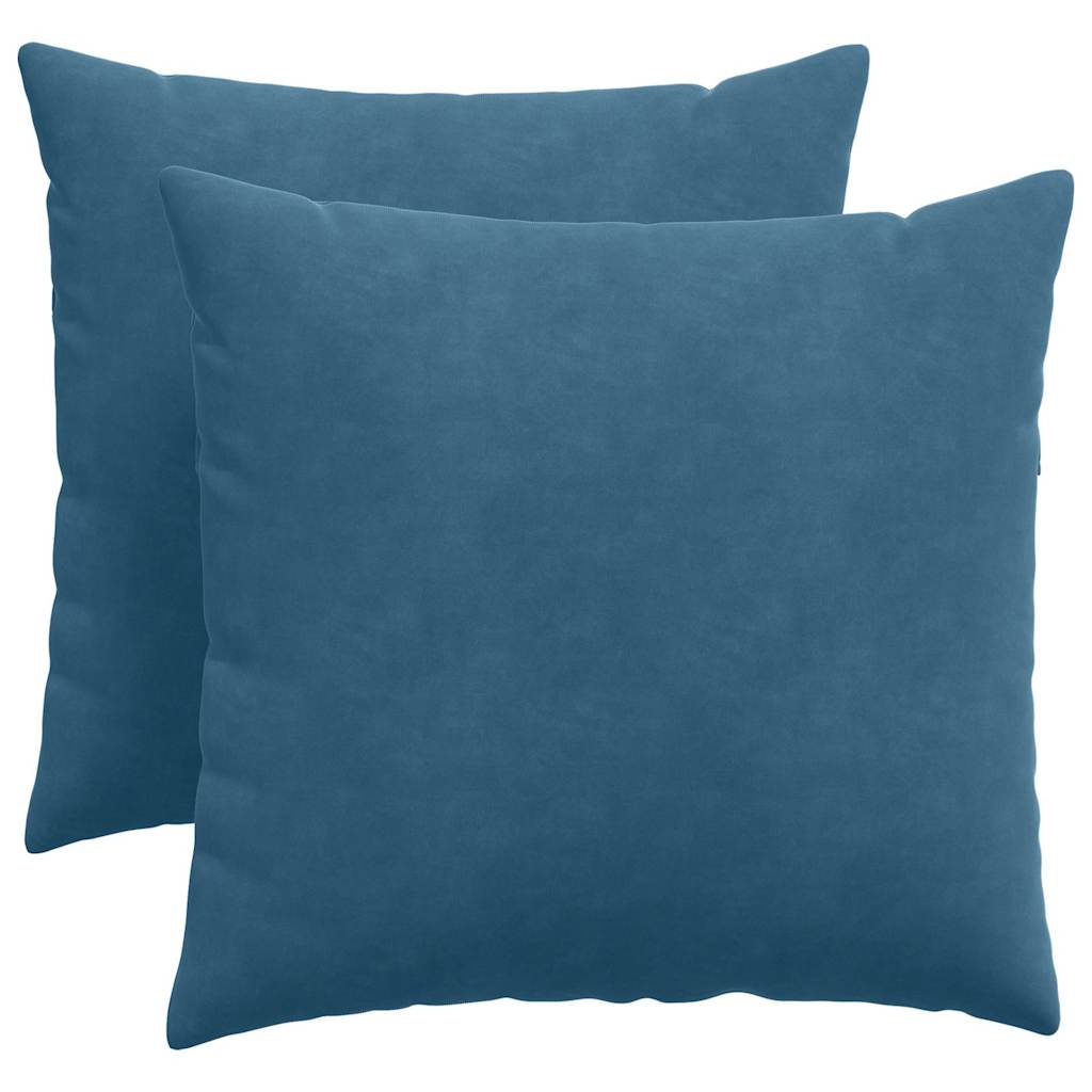 Μαξιλάρι Καναπέ 2 pcs Μπλε 50 x 50 cm Υφασμάτινο Κορντουρά