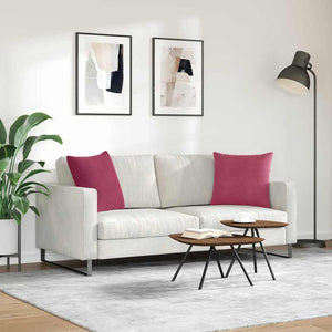 Μαξιλάρι Καναπέ 2 pcs Κόκκινο 50 x 50 cm Υφασμάτινο Κορντουρά