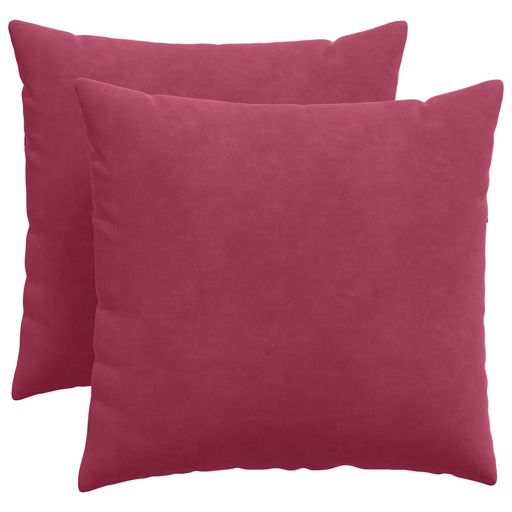 Μαξιλάρι Καναπέ 2 pcs Κόκκινο 50 x 50 cm Υφασμάτινο Κορντουρά