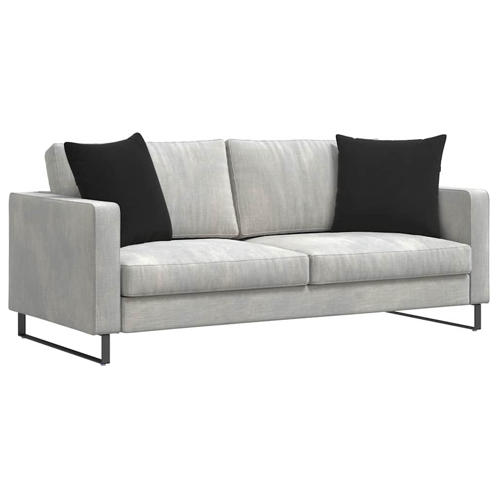 Μαξιλάρι Καναπέ 2 pcs Μαύρο 50 x 50 cm Υφασμάτινο Κορντουρά - Pakobazaar