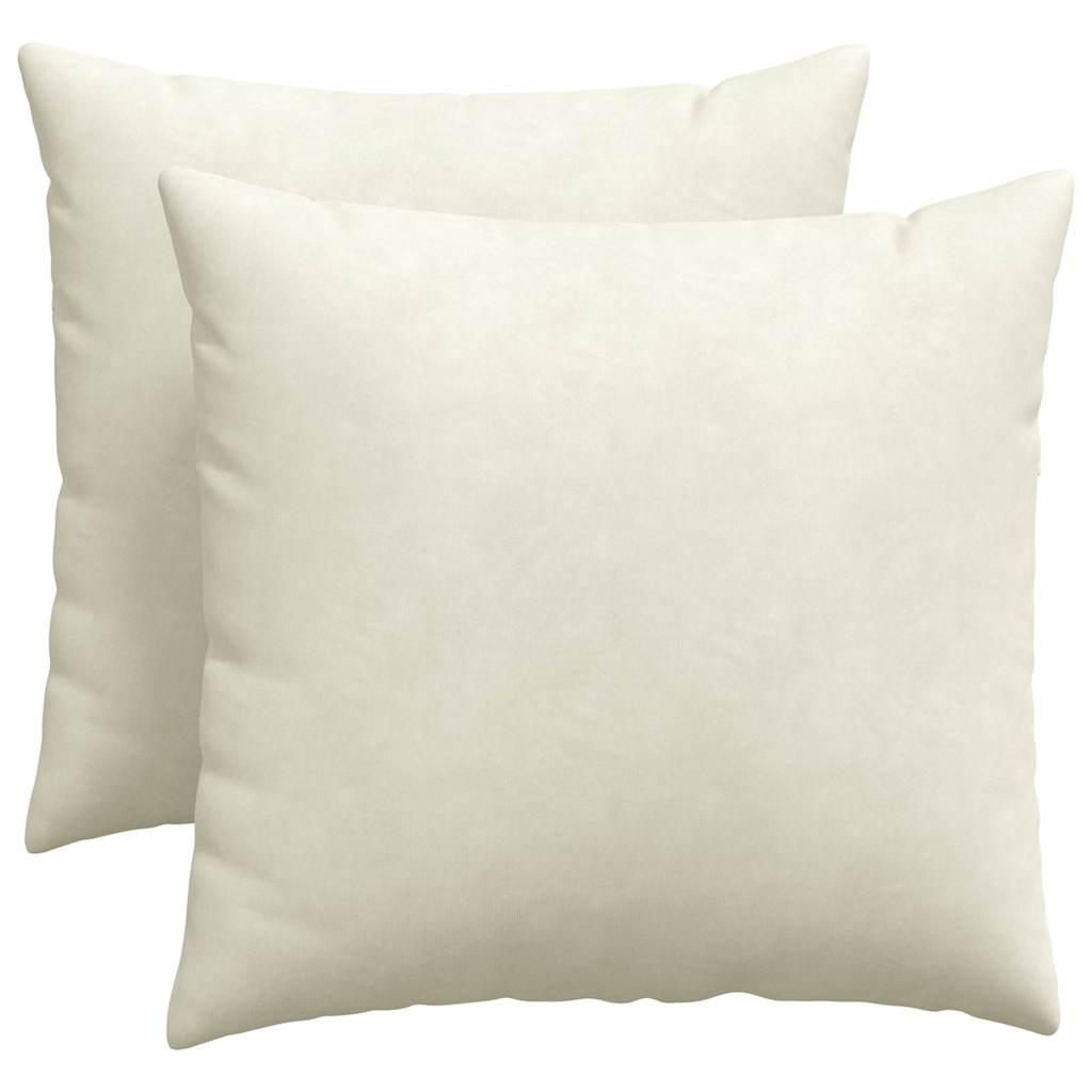 Μαξιλάρι Καναπέ 2 pcs Κρεμ 50 x 50 cm Υφασμάτινο Κορντουρά