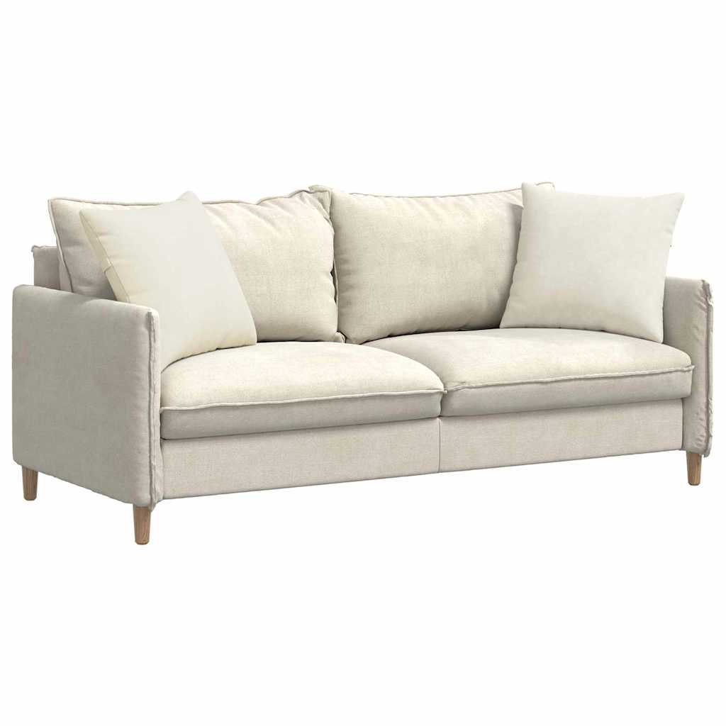 Μαξιλάρι Καναπέ 2 pcs Κρεμ 50 x 50 cm Υφασμάτινο Κορντουρά