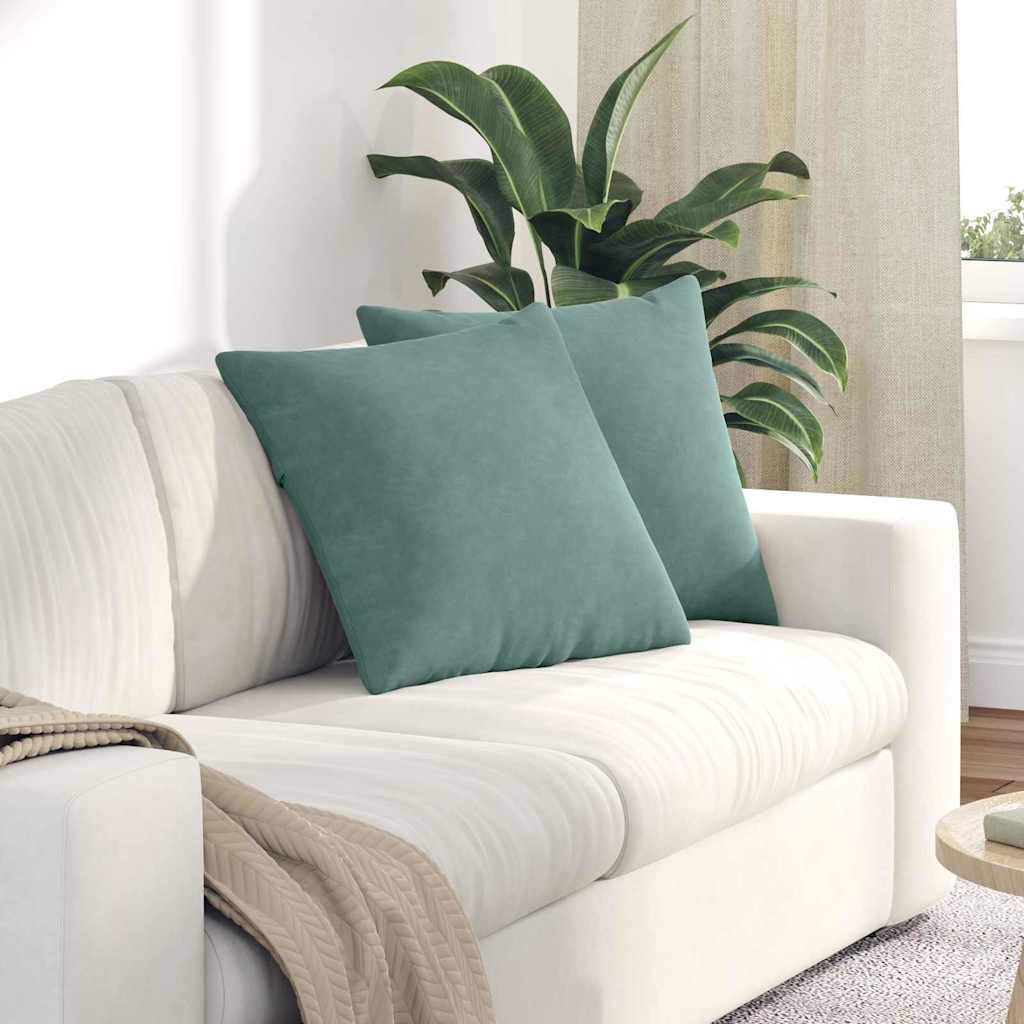Μαξιλάρι Καναπέ 2 pcs Θαλασσί 50 x 50 cm Υφασμάτινο Κορντουρά