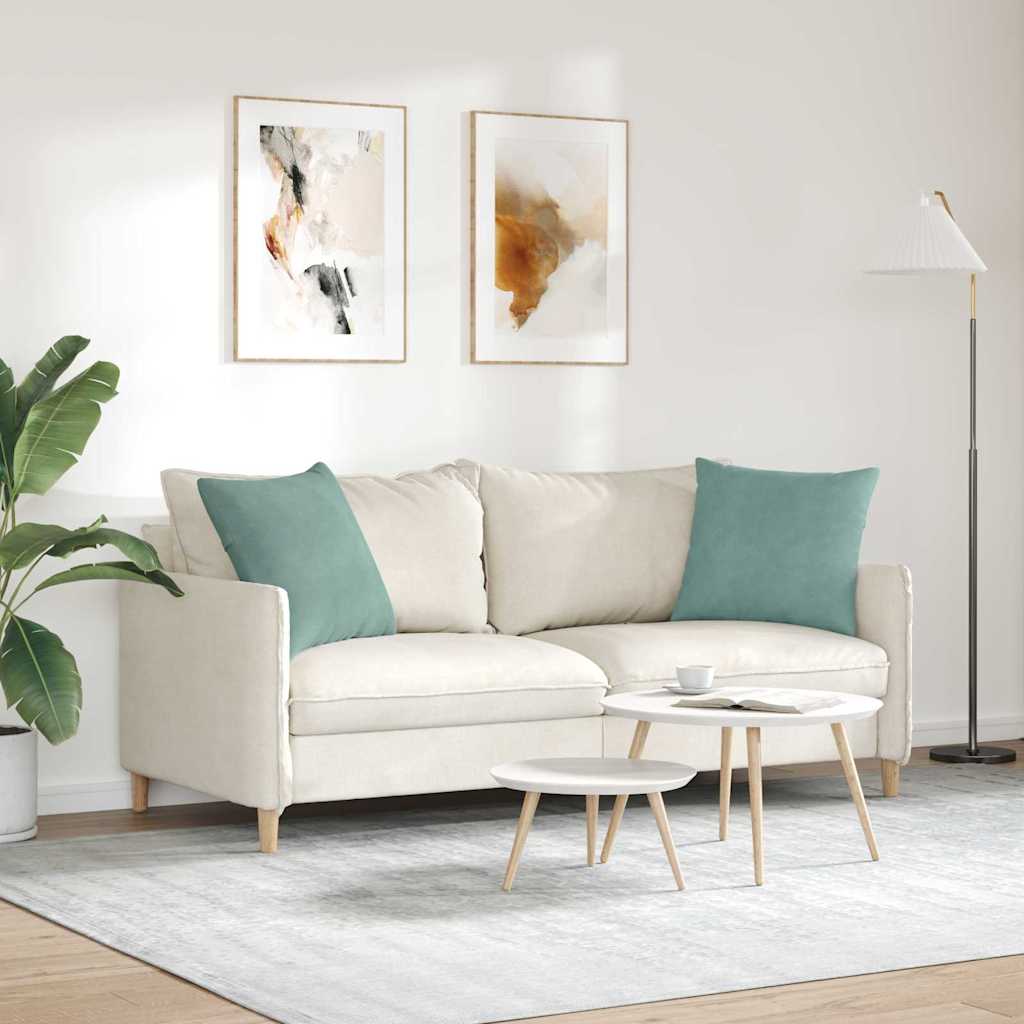 Μαξιλάρι Καναπέ 2 pcs Θαλασσί 50 x 50 cm Υφασμάτινο Κορντουρά