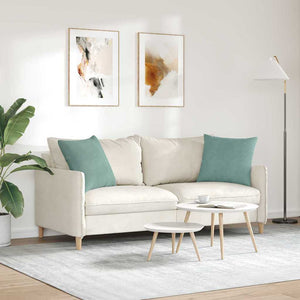 Μαξιλάρι Καναπέ 2 pcs Θαλασσί 50 x 50 cm Υφασμάτινο Κορντουρά