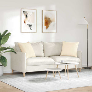 Μαξιλάρι Καναπέ 2 pcs Κρεμ 50 x 50 cm Υφασμάτινο Κορντουρά