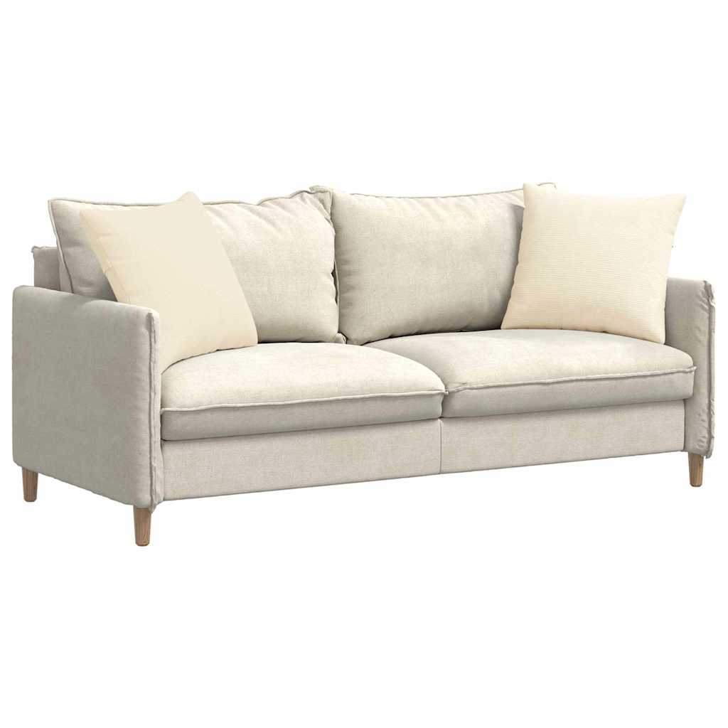 Μαξιλάρι Καναπέ 2 pcs Κρεμ 50 x 50 cm Υφασμάτινο Κορντουρά
