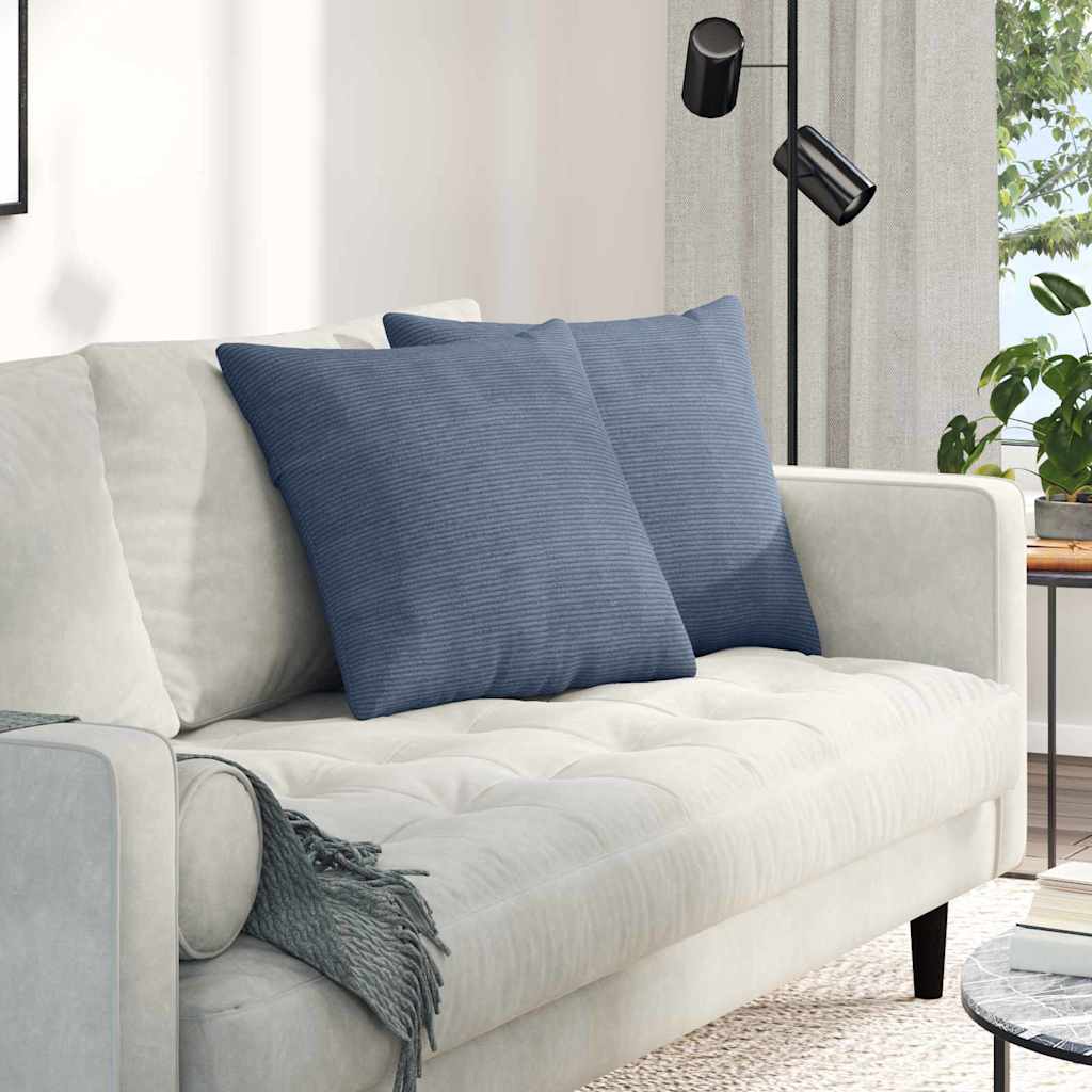 Μαξιλάρι Καναπέ 2 pcs Μπλε 50 x 50 cm Υφασμάτινο Κορντουρά