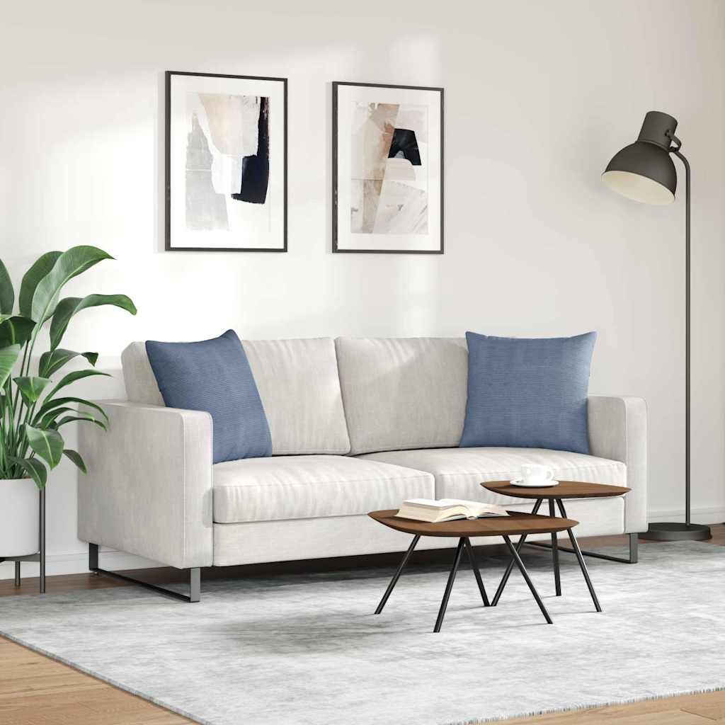 Μαξιλάρι Καναπέ 2 pcs Μπλε 50 x 50 cm Υφασμάτινο Κορντουρά