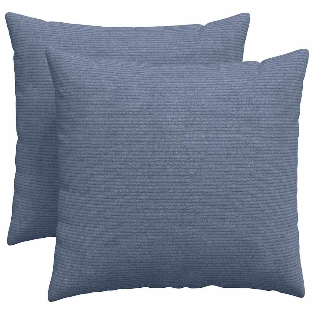 Μαξιλάρι Καναπέ 2 pcs Μπλε 50 x 50 cm Υφασμάτινο Κορντουρά