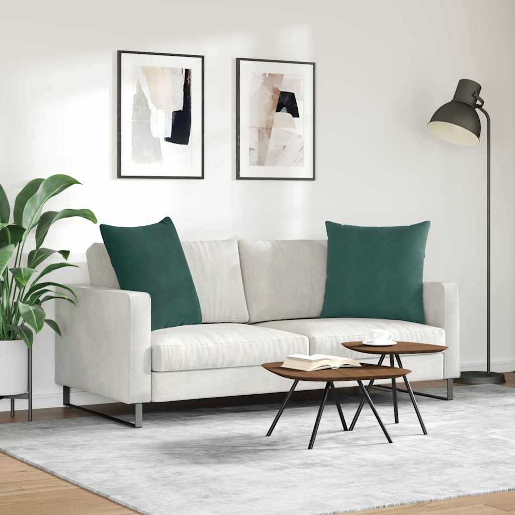 Μαξιλάρι Καναπέ 2 pcs Σκούρο Πράσινο 60 x 60 cm