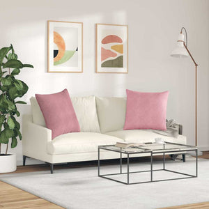 Μαξιλάρι Καναπέ 2 pcs Ροζ 60 x 60 cm Υφασμάτινο Κορντουρά