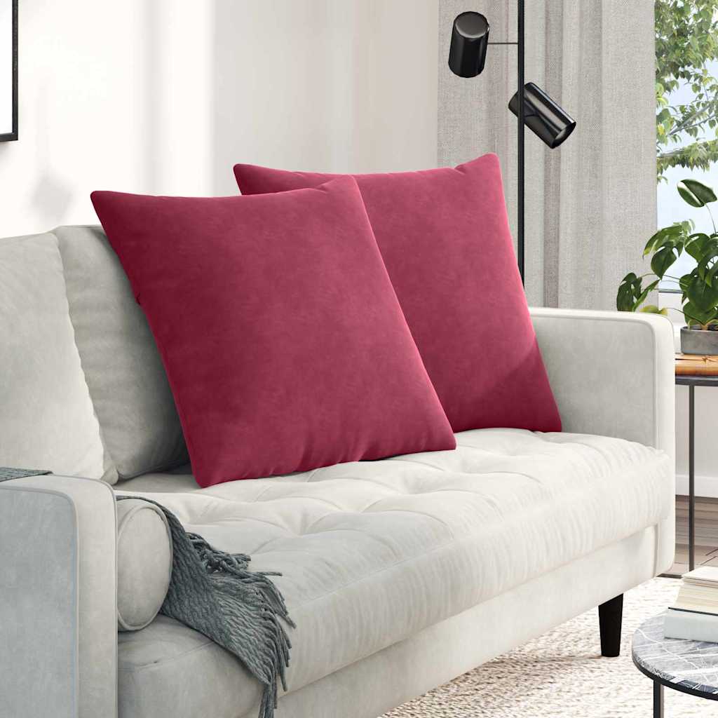 Μαξιλάρι Καναπέ 2 pcs Κόκκινο 60 x 60 cm Υφασμάτινο Κορντουρά