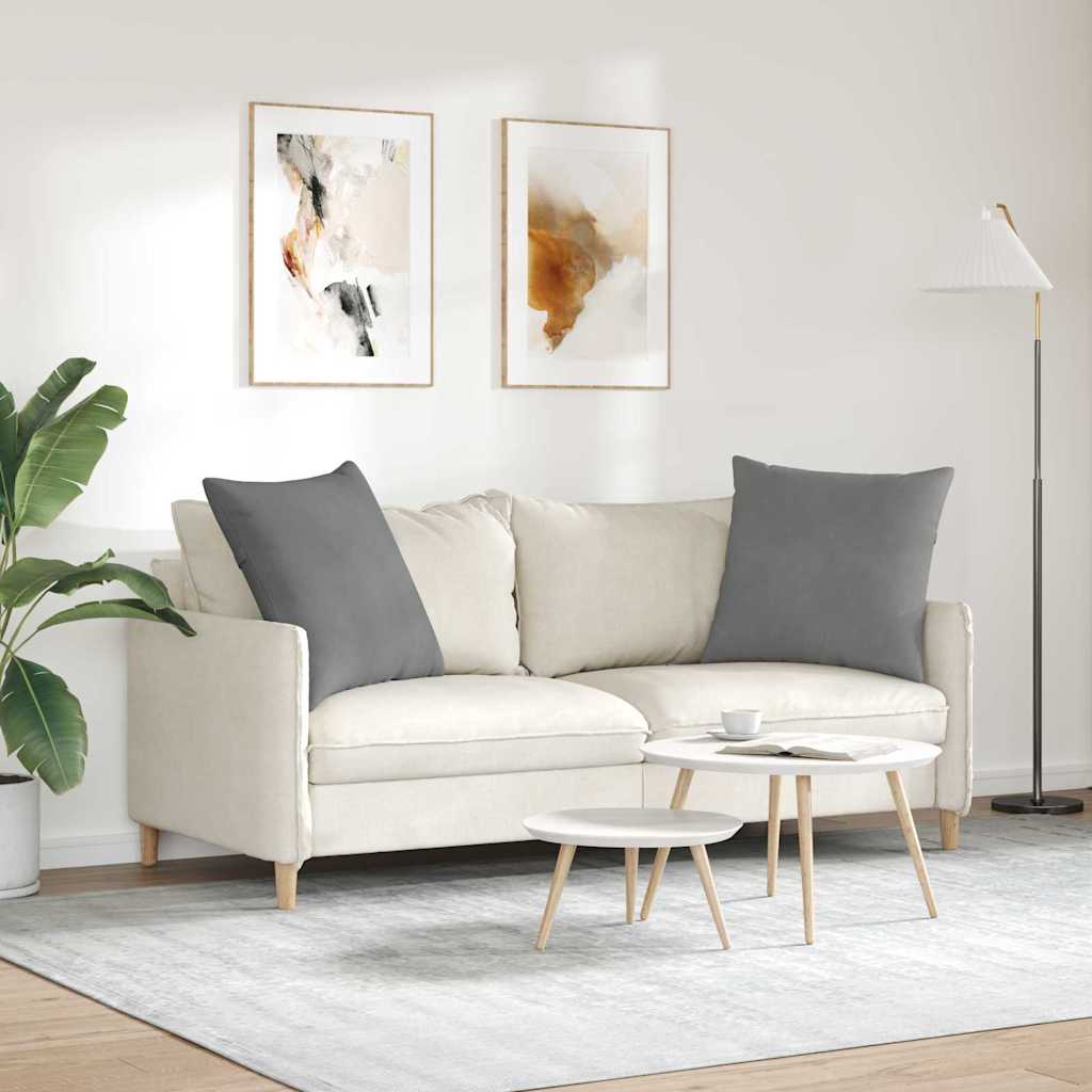 Μαξιλάρι Καναπέ 2 pcs Σκούρο Γκρι 60 x 60 cm ύφασμα