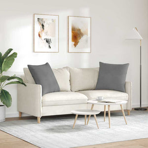 Μαξιλάρι Καναπέ 2 pcs Σκούρο Γκρι 60 x 60 cm ύφασμα