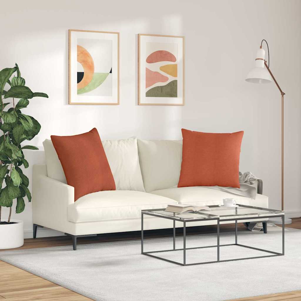 Μαξιλάρι Καναπέ 2 pcs Κόκκινο Πορτοκαλί 60 x 60 cm