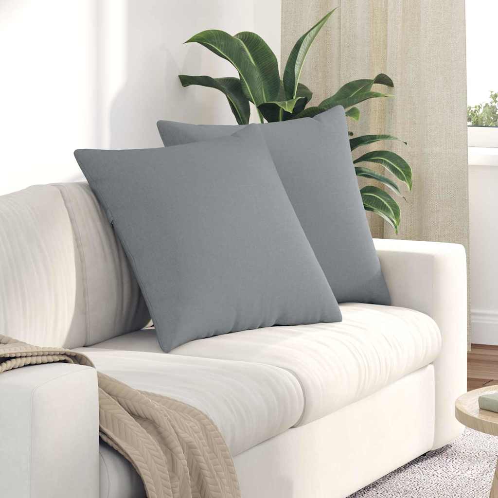 Μαξιλάρι Καναπέ 2 pcs Ανοιχτό γκρι 80 x 80 cm ύφασμα