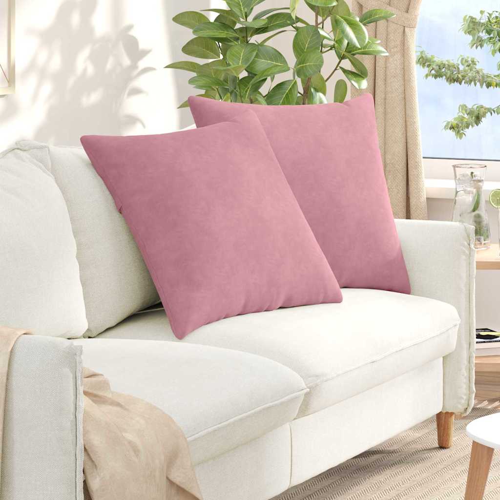 Μαξιλάρι Καναπέ 2 pcs Ροζ 80 x 80 cm Υφασμάτινο Κορντουρά