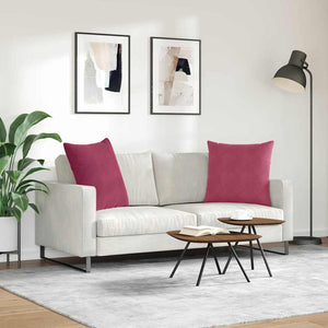 Μαξιλάρι Καναπέ 2 pcs Κόκκινο 80 x 80 cm Υφασμάτινο Κορντουρά