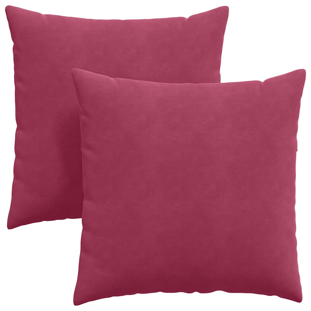 Μαξιλάρι Καναπέ 2 pcs Κόκκινο 80 x 80 cm Υφασμάτινο Κορντουρά