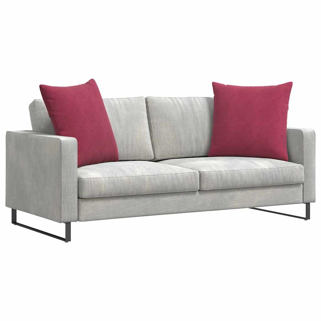 Μαξιλάρι Καναπέ 2 pcs Κόκκινο 80 x 80 cm Υφασμάτινο Κορντουρά